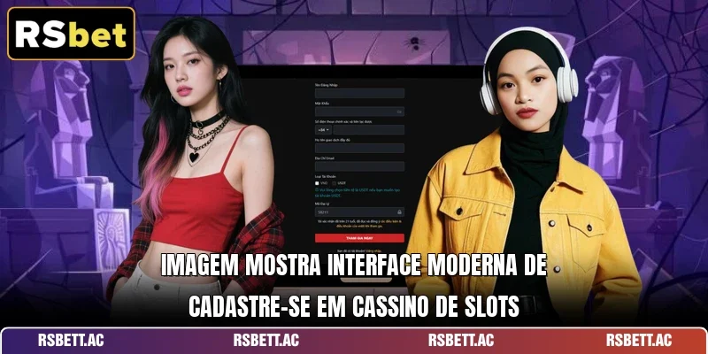 Imagem mostra interface moderna de Cadastre-se em cassino de slots