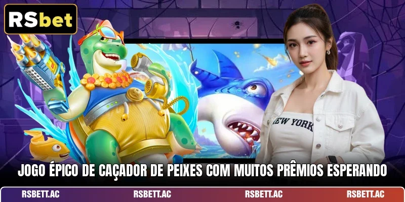 Jogo épico de Caçador de Peixes com muitos prêmios esperando