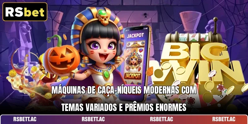 Máquinas de caça-níqueis modernas com temas variados e prêmios enormes